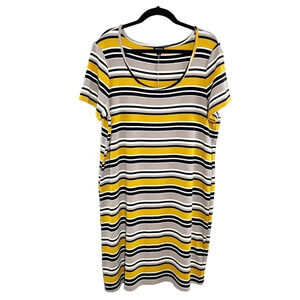 Torrid Multicolor Striped Casual Short Sleeve Midi Dress Women's Plus Size 1X